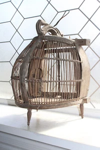 Antique Lombok Indonesian Birdcage Hand Carved Wood - Picture 1 of 10