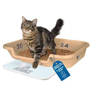 KittyGoHere Senior Cat Litter Box 1 Pack, Large Beach Sand Low Entrance Kitty... - Picture 1 of 8