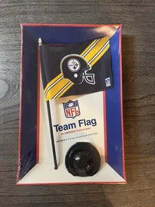 Vintage Pittsburgh Steelers Emerson 4x6 NFL Flag With Stand - Picture 1 of 2