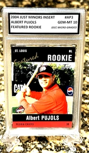 Albert Pujols 2004 JUST MINORS BLACK EDITION GRADED GEMMT 10 Rookie Insert #AP3 - Picture 1 of 3