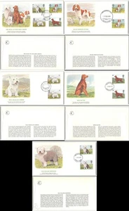 Great Britain #851-54 Five FDC's, dogs, 4 gutter pairs, 1979 - Picture 1 of 1