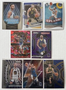 (8) STEPHEN CURRY 2023-24 Panini Select Cracked Ice Red Prizm + 7 Other Cards - Picture 1 of 2