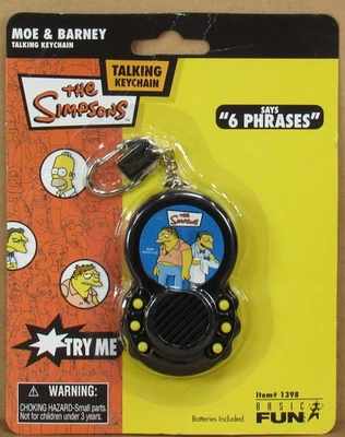 Los Simpson - Llavero parlante Moe & Barney nuevo en paquete (necesita baterías) de Basic Fun Foto 1 de 2