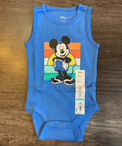 Disney Mickey Mouse Blue Tank Top Body Suit Boys 3 Months Jumping Beans - Picture 1 of 2