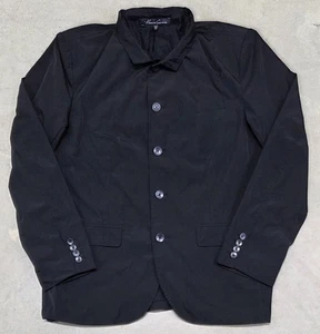 KENNETH COLE NY Rain Jacket Men XL Black Button Up Lined Formal Windbreaker Coat - Picture 1 of 13