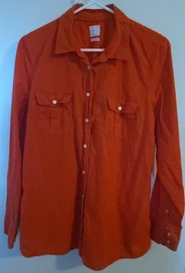 Camicia Gap Fitted Boyfriend Swiss Dot Bottone Anteriore Manica Lunga Pomodoro Medium - Foto 1 di 5