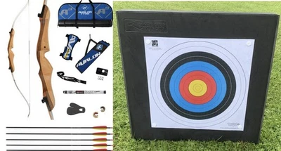 Arco recurvo de tiro con arco juvenil Starter y paquete de objetivo de espuma de 60 cm.  Nuevo. P&P gratis. - Imagen 1 de 4