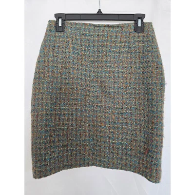 Minifalda FORENZA Tejida Tweed Azul Naranja Mezcla Lana Talla S Foto 1 de 4
