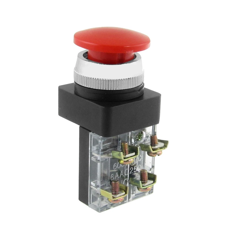 1NO 1NC Arrêt D'urgence Momentané Red  Commutateur De Bouton Poussoir - Photo 1/1