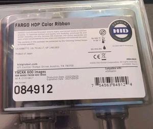 Slightly Used Fargo HDP6600 YMCKK Ribbon with Two Resin Black Panels 084912 - Photo 1/2