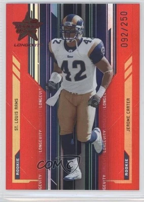 2005 Leaf Rookies & Stars Longevity Rookie Ruby /250 Jerome Carter #200 RC - Image 1 of 2
