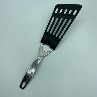 Oneida Fish Spatula Slotted Black Nylon Stainless Long Blade Angled Turner Used - Image 1 of 4