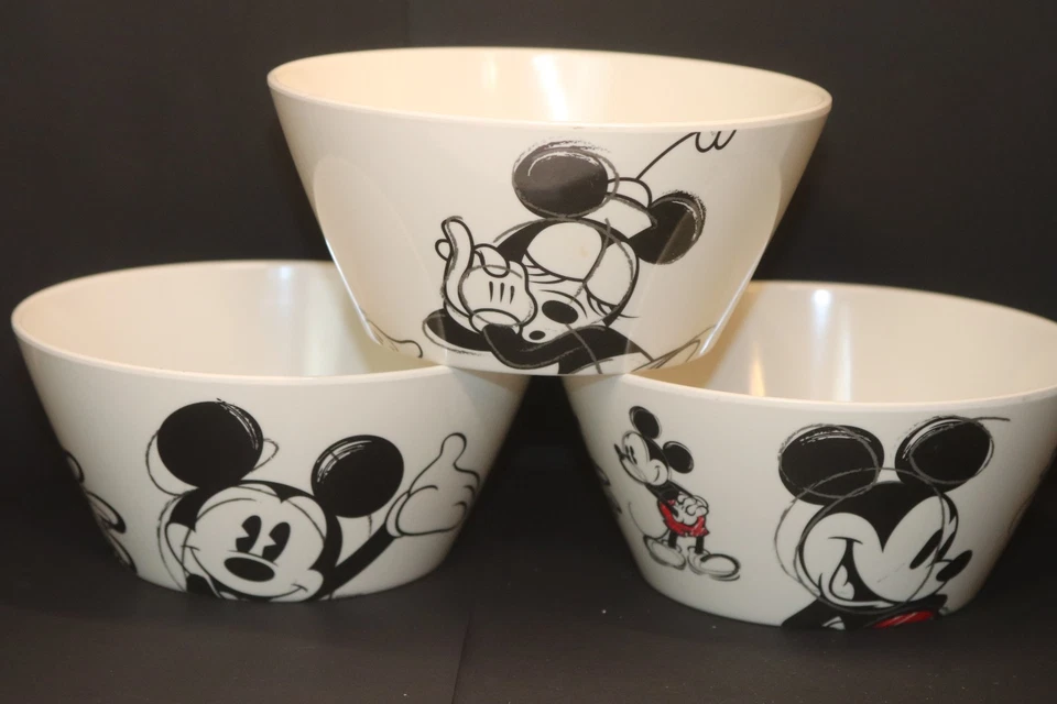 3 ZAK! Diseños Disney Mickey Mouse y Minnie Sketch Cereal-Helado-Sopa Cuencos Foto 1 de 4