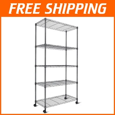 Estante de almacenamiento de metal duradero de 5 estantes, capacidad de peso de 2000 libras Foto 1 de 4
