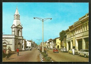 Taiping Main Road Clock Tower Shops Cars Perak Malaysia 70s - Picture 1 of 1