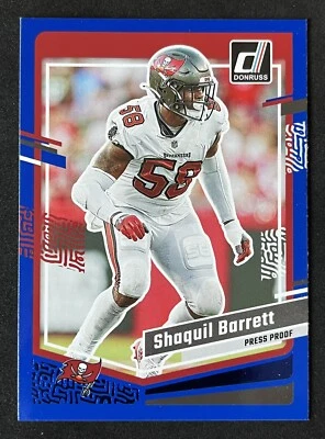 Shaquil Barrett 2023 Panini Donruss Press Proof Blue #281 Tampa Bay Buccaneers - Image 1 of 2
