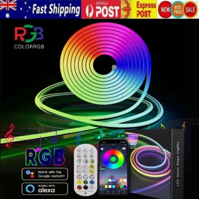 12V RGBIC Neon Strip Light Bluetooth Music APP Tube Adv Bar Sign 1-20M RGB LED - image 1 of 4
