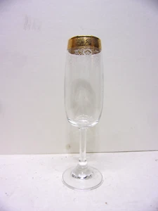 Eleganter geätzter goldbesetzter 7 3/4" Champagnerkelch - Bild 1 von 1