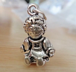 Sterling Silver 3D 20x13mm 5 gram Detailed Raggedy Ann Rag Doll Charm! - Picture 1 of 11