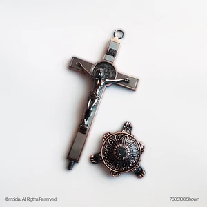 St Benedict Crucifix with Stand - 8 Inch Catholic Cross. Crucifijo San Benito - Picture 1 of 3