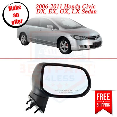 Kool Vue HD42ER Mirror right side for 2006-2011 Honda Civic DX, EX, GX, LX Sedan - Изображение 1 из 4