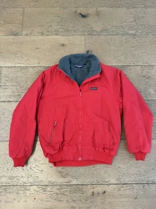 Vtg Patagonia Jacket Youth Boys 11/12 Red Fleece Lined Bomber Made In USA 90s - Picture 1 of 10