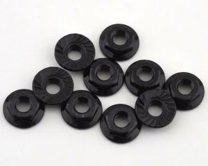 Team Associated 4mm Low Profile Serrated Steel Wheel Nuts (Black) (10) - Picture 1 of 2