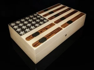 Humidor de cigarros Elie Bleu Stars & Stripes 110 unidades nuevo en caja hecho en Francia - Imagen 1 de 24
