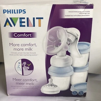 Philips Avent Natural Manual Breast Pump with Milk Storage Cups SCF330/12 - Image 1 of 3