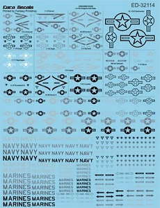 Euro Aufkleber LO VIZ ABZEICHEN UND DATEN Wasserrutscher Transfers ED-32114 Maßstab 1/32  - Bild 1 von 3