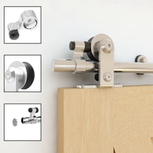 4-20FT Stainless Steel Sliding Barn Wood Door Hardware Kit Single/Double Door - Picture 1 of 21