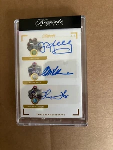 2022 Keepsake Football Jim Kelly Andre Reed &Thurman Thomas Triple Gem Auto #4/5 - Picture 1 of 3