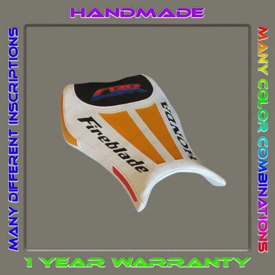 Funda Asiento Delantera Diseño Personalizado HONDA CBR1000RR 2008-2016 Blanco+Naranja-Blanco-Rojo Foto 1 de 4