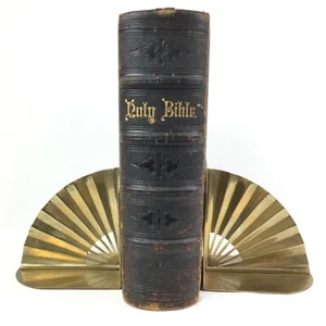 1866 Large HOLY BIBLE Oxford University Press London, Tooled Leather, Gilt Edges - Imagen 1 de 14