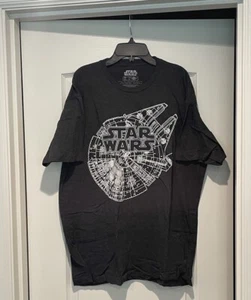 Mens Star Wars T Shirt Millennium Falcom Drawing XL Charcoal Gray - Picture 1 of 9