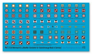 Peddinghaus-Decals 1/35 2122 Wehrmacht E Luftwaffe Standarten per Stabsfahrzeu - Foto 1 di 1