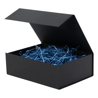 Pequeña Caja de Regalo Negra 7.8"x7"x3.1" con Tapa para Padrinos de Padrino y Regalos de Graduación Foto 1 de 4