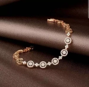 8Ct Round Cut Lab Created Diamond Women's Tennis Bracelet 14k Rose Gold Plated - Picture 1 of 3