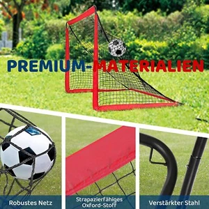 Fußballtor Set mit Torwand 180x120x120 cm Kinder Fußballnetz Garten Hinterhof DE - Bild 1 von 9