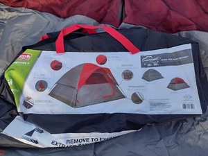 Coleman Flatwoods II 6-Person Dome Tent - Gray/Red 10x10 - Picture 1 of 12