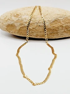 10KT Yellow Gold Solid Curb Chain 20 Inches x 3.69mm x 0.85mm Lobster Clasp - Picture 1 of 5