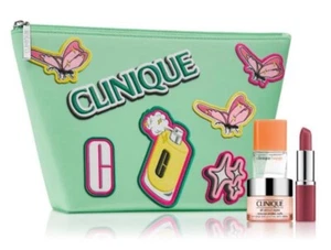 4PC CLINIQUE GIFT SET HAPPY PERFUME EYE CREAM LIPSTICK & BAG - Picture 1 of 5