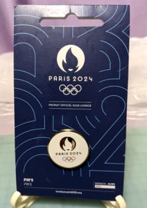 Distintivo spilla Olimpiadi di Parigi 2024 - LOGO - tondo bianco - Foto 1 di 9