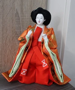 Traditional Japanese Hina Doll The Court Lady Festival Handmade Painted Figure - Bild 1 von 4
