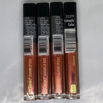 Set of 4 Black Radiance Illusions Prismatic Color Lip Gloss, (#3229 Rose Desire) - Image 1 of 4