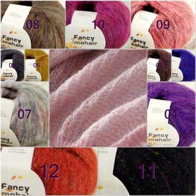 Sale New 1BallsX50g Luxury Fancy Soft Mohair Warm Wrap Hand Knit Crochet Yarn - Image 1 of 4