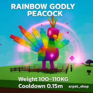 [🐶] Roblox GROW A GARDEN | RAINBOW GODLY PEACOCK 100KG+ 0,15m - Bild 1 von 1