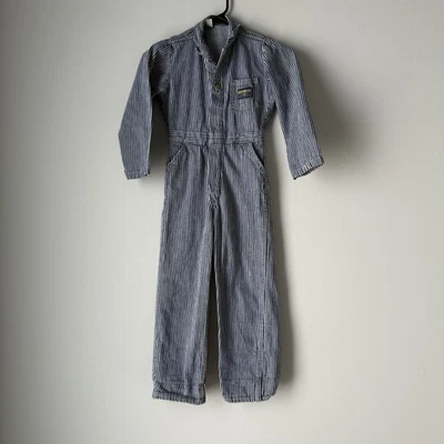 Vintage Child OshKosh B'Gosh Striped Sanforized Union Made Coveralls - Image 1 of 4