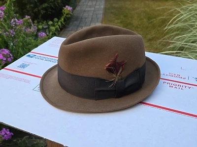 Sombrero Freed Hat Co. Cappello Chicago Castor Marrón Para Hombre Talla 7. Vintage Foto 1 de 4