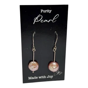 Nuevos pendientes de perlas para monedas de agua dulce hechos a mano - pureza y elegancia atemporal - Imagen 1 de 8